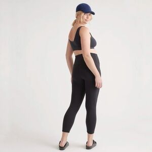 Quince Black Buttery Smooth Cropped Women's Leggings